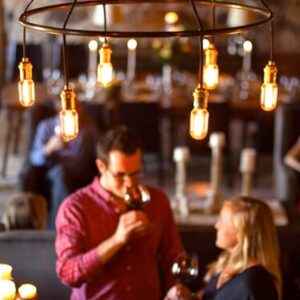 chandelier in tasting room
