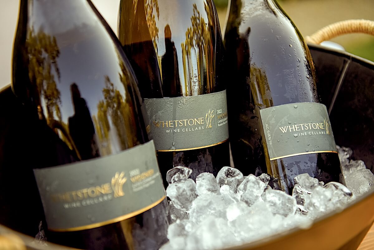 whetstone wine bottles inside bucket of ice